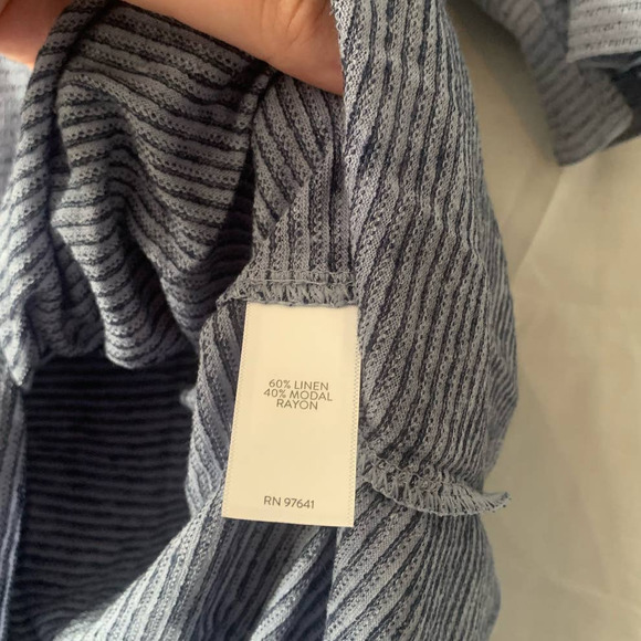 Pure Jill Knit Top Blue Short Sleeve Tie Waist Scoop Neck Shirt Small NWT - Picture 7 of 8